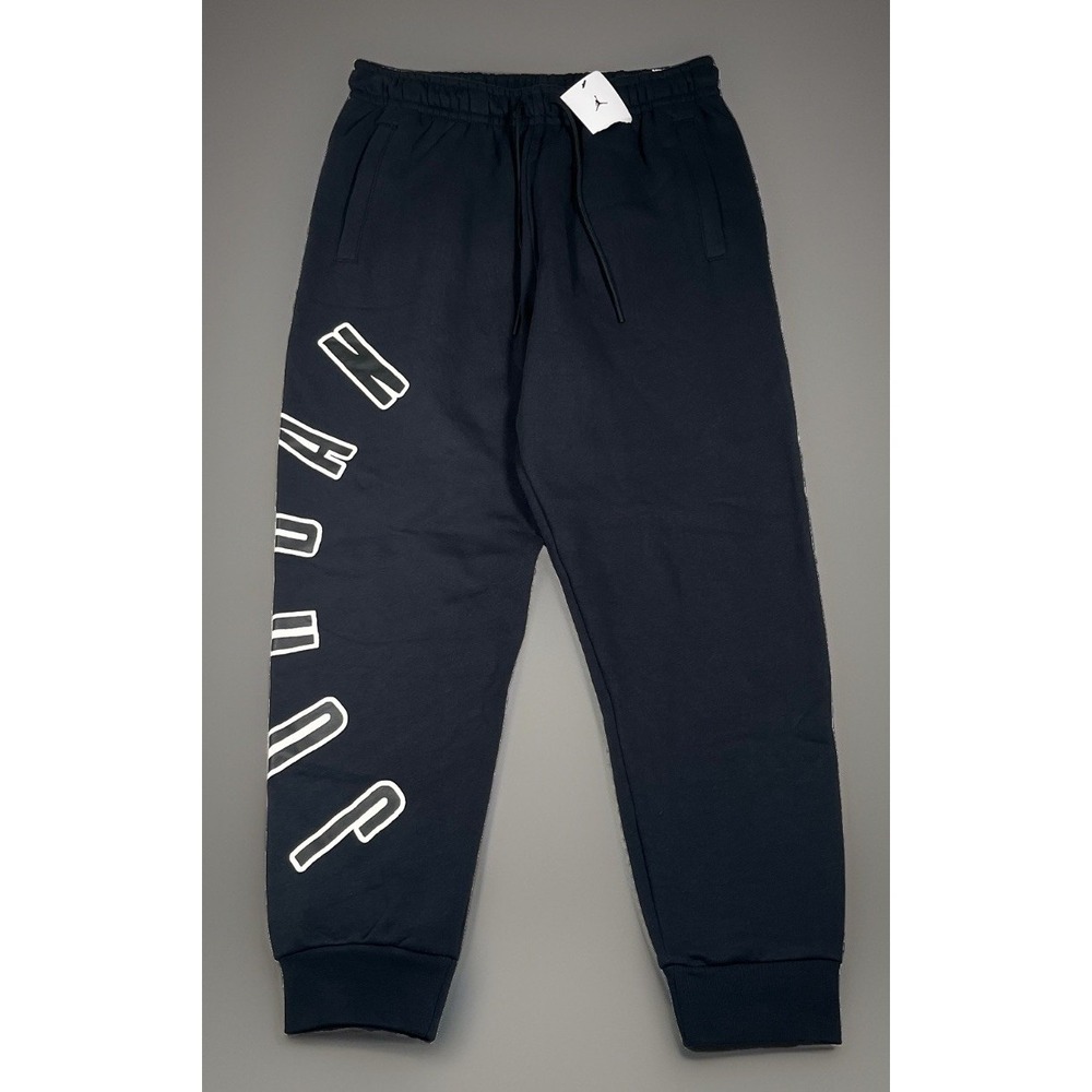 NWT-Nike Jordan Flight MVP Fleece Jogger Pants Men's Size L Black FB7027-010
